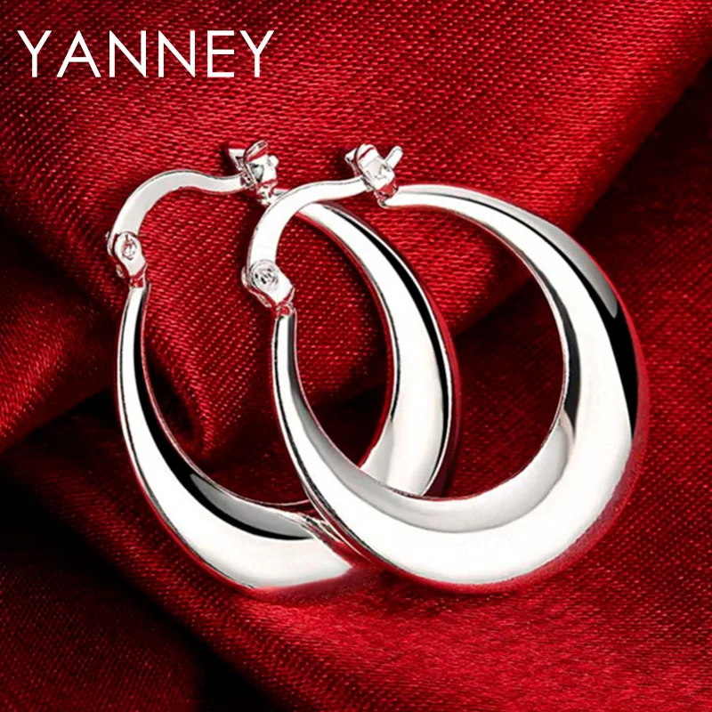 YANNEY Silver Color Light Luxury 30MM Moon Hoop Earrings For Ladies Fashion Charm Wedding Party Jewelry Gifts
YANNEY Silver Color Light Luxury 30MM Moon Hoop Earrings For Ladies Fashion Charm Wedding Party Jewelry Gifts