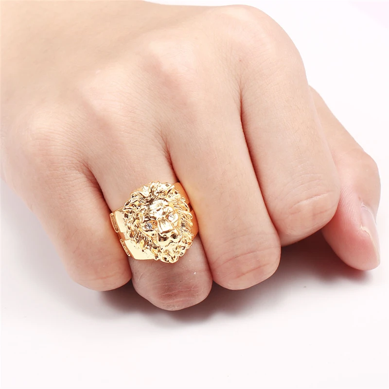 Domineering Male Punk Personality Lion Head Ring Hip Hop Men's Gold Color Party Finger Accessories Best Gift for Boyfriend
Domineering Male Punk Personality Lion Head Ring Hip Hop Men's Gold Color Party Finger Accessories Best Gift for Boyfriend