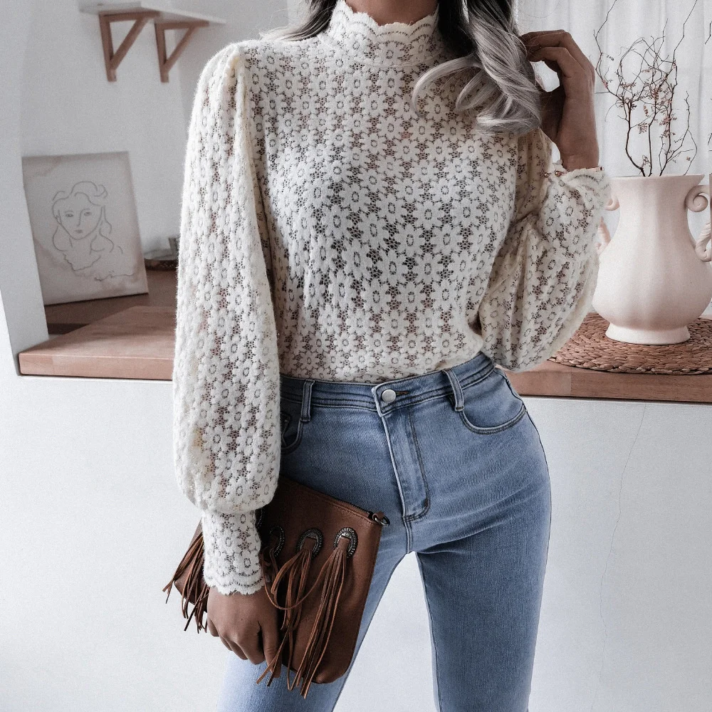 Women Sexy Turtleneck Lace long sleeve Top Solid Wire Free Tops Female Elegant Clothing Ladies Casual Plus Size lace shirt top
Women Sexy Turtleneck Lace long sleeve Top Solid Wire Free Tops Female Elegant Clothing Ladies Casual Plus Size lace shirt top