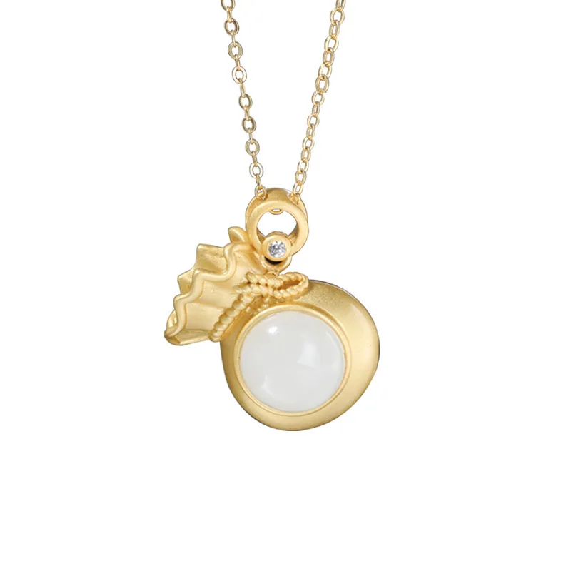 925 silver inlaid ancient money bags egg noodle pendant original Shi Zhengpin jade pendant female with a certificate 
925 silver inlaid ancient money bags egg noodle pendant original Shi Zhengpin jade pendant female with a certificate