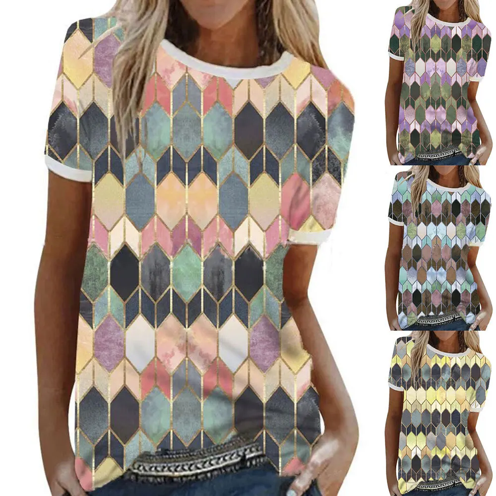 INITIALDREAM Geometry Printed T Shirt Women Fashion 2021 Summer Tee Shirt Femme O-Neck Short Sleeve Loose Harajuku t-shirts
INITIALDREAM Geometry Printed T Shirt Women Fashion 2021 Summer Tee Shirt Femme O-Neck Short Sleeve Loose Harajuku t-shirts