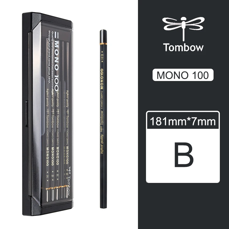 Tombow MONO 100 черные простые карандаши, набор из 12 штук
Tombow MONO 100 черные простые карандаши, набор из 12 штук