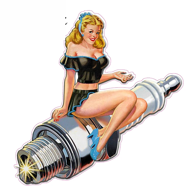Dawasaru Sexy Graphics Retro SPARK PLUG PIN UP Pin-Up Girl Car Stickers and Decals Vinyl JDM Car Bumper Decal 13cm*12cm
Dawasaru Sexy Graphics Retro SPARK PLUG PIN UP Pin-Up Girl Car Stickers and Decals Vinyl JDM Car Bumper Decal 13cm*12cm