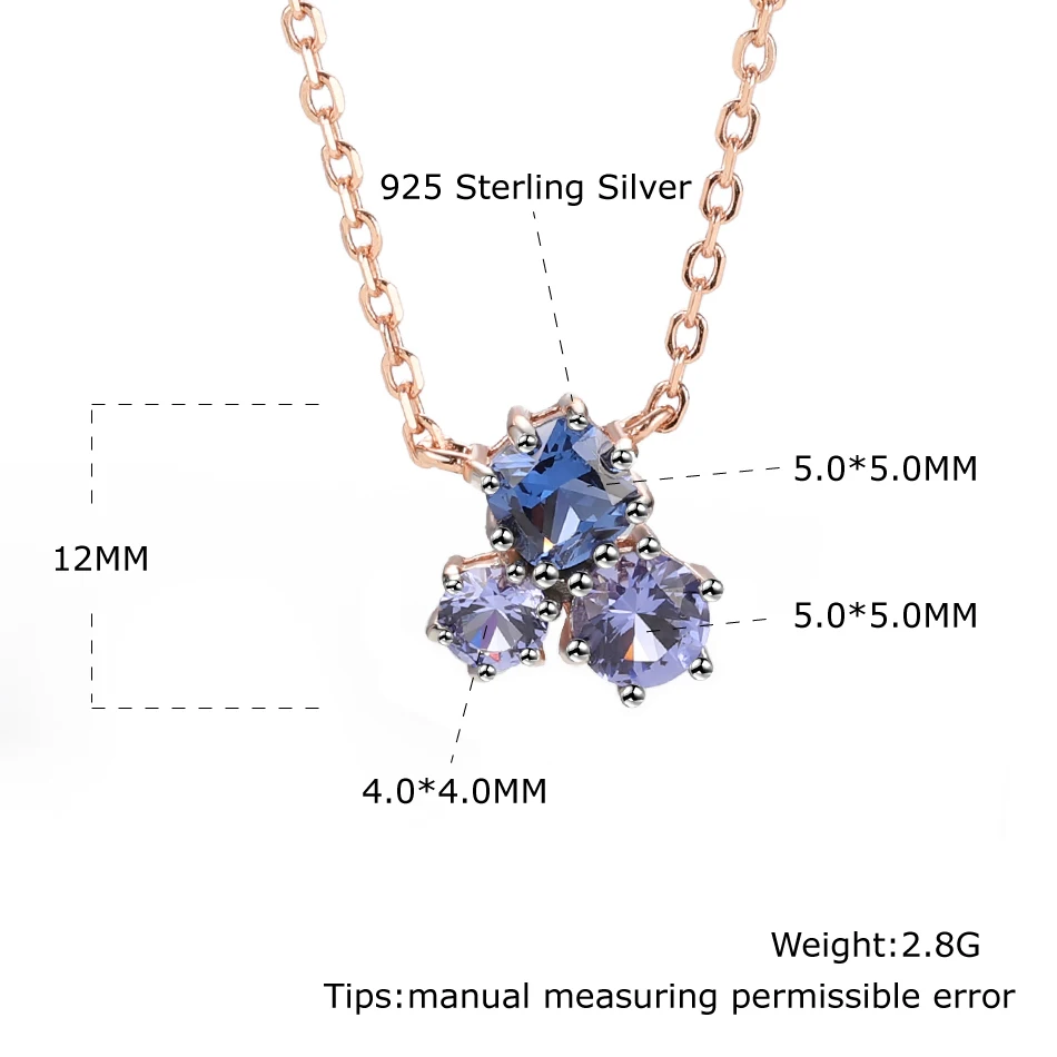 925 Sterling Silver Necklace Gemstone Tanzanite Delicate Charm With Chain For Women Gifts Lovely Fine Jewelry Rose Gold Plated
925 Sterling Silver Necklace Gemstone Tanzanite Delicate Charm With Chain For Women Gifts Lovely Fine Jewelry Rose Gold Plated