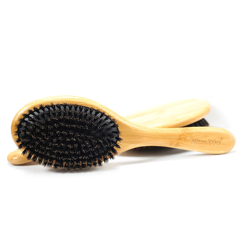 Handle-shaped comb, natural bamboo handle brush, blue wild boar hair, antistatic massage comb
Handle-shaped comb, natural bamboo handle brush, blue wild boar hair, antistatic massage comb