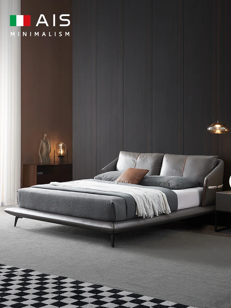 Italian minimalist bed Italian leather modern minimalist light luxury master bedroom first layer cow leather bed
Italian minimalist bed Italian leather modern minimalist light luxury master bedroom first layer cow leather bed