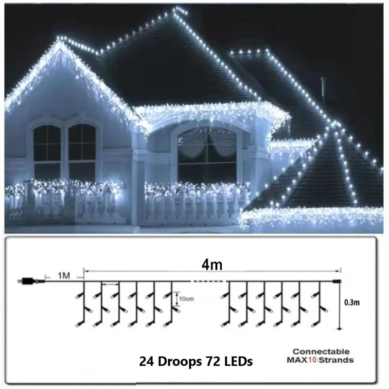 Christmas Lights Waterfall Outdoor Decoration 5M Droop 0.4-0.6m Led Lights Curtain String Lights Party Ggarden Eaves Decoration
Christmas Lights Waterfall Outdoor Decoration 5M Droop 0.4-0.6m Led Lights Curtain String Lights Party Ggarden Eaves Decoration
