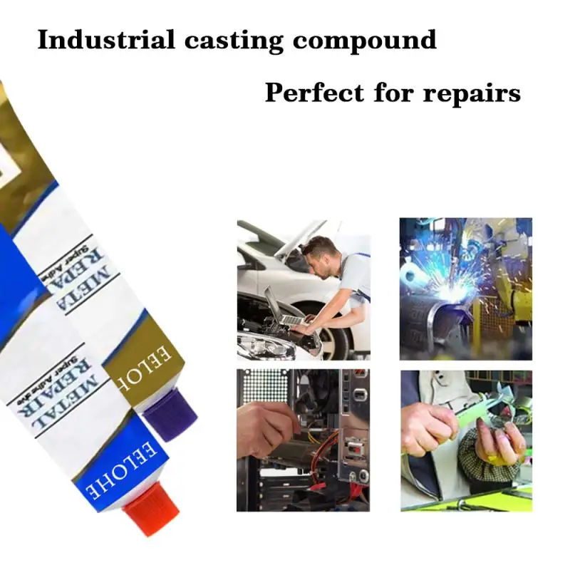 A+B Mix Metal Repairing Adhesive Super Glue Welding Glue Iron Steel Auto Radiator Water Tank Special Leakage Plugging Glue 
A+B Mix Metal Repairing Adhesive Super Glue Welding Glue Iron Steel Auto Radiator Water Tank Special Leakage Plugging Glue