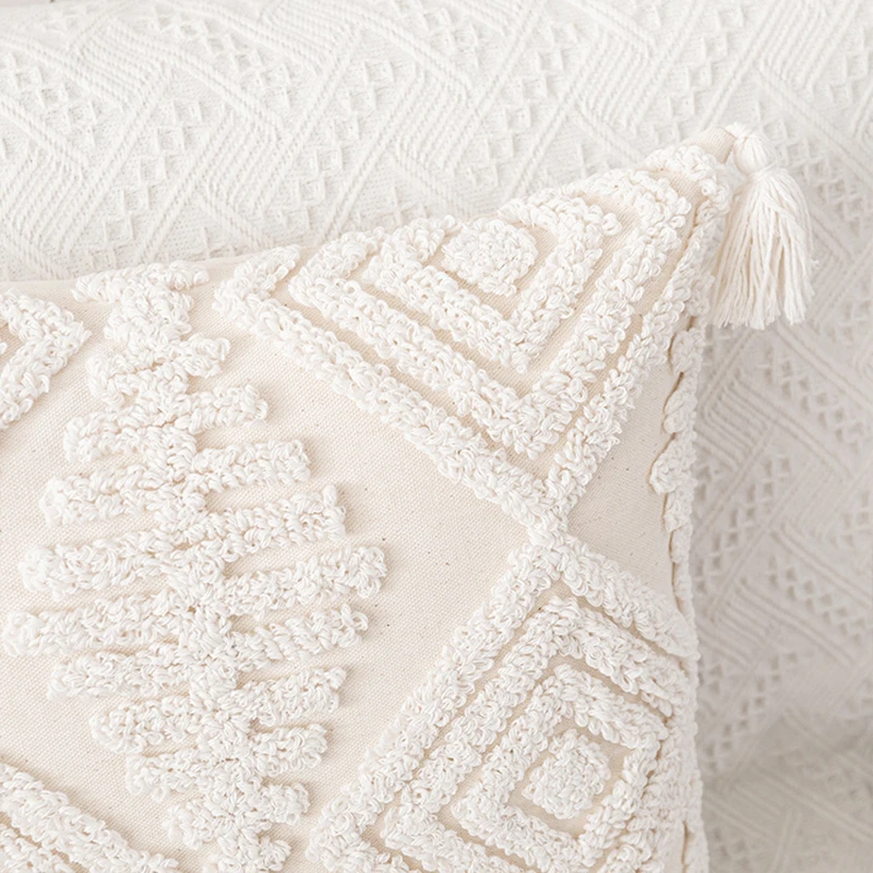 Ленточки Чехлы 45x45 см/30x50 см бежевого и белого цветов Декоративные для подушек