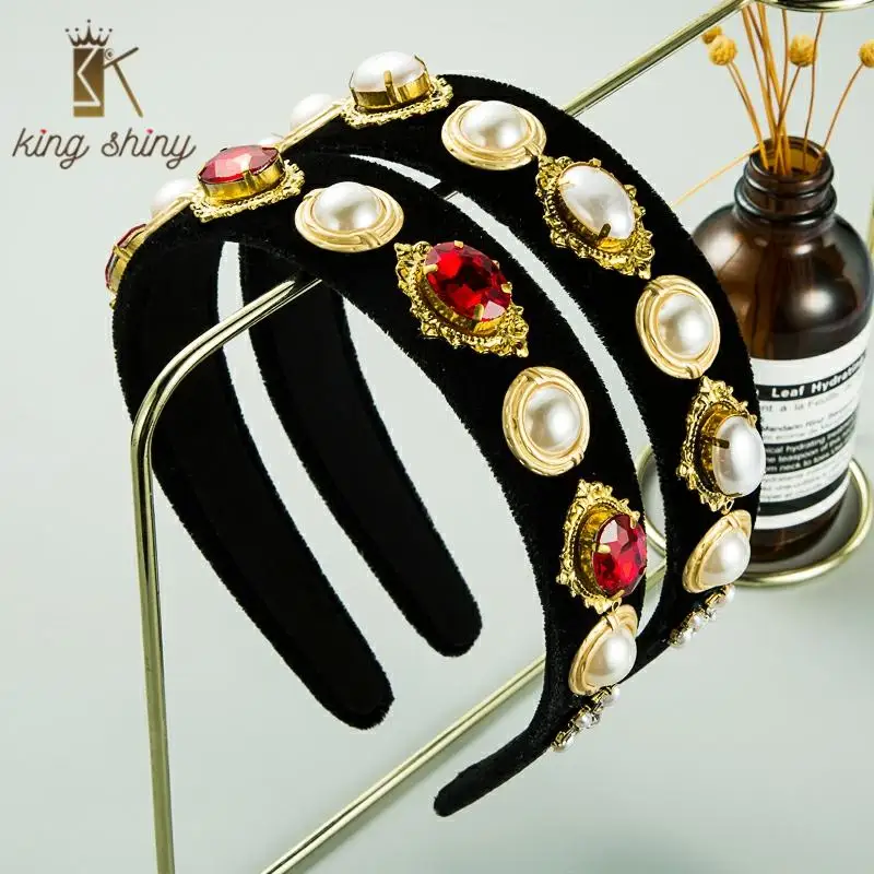 Vintage Baroque Colorful Crystal Headband for Woman Vintage Simulated Pearl Velvet Hairband Woman Party Hair Accessory Headwear
Vintage Baroque Colorful Crystal Headband for Woman Vintage Simulated Pearl Velvet Hairband Woman Party Hair Accessory Headwear