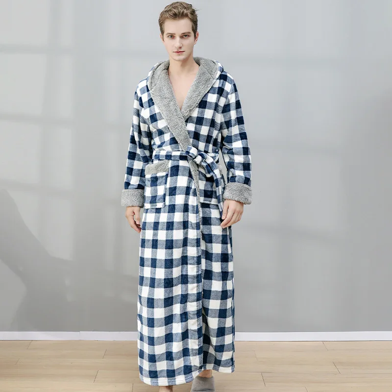 Winter New Lady Kimono Robe Contrast Couple Hooded Bathrobe Thicken Soft Flannel Sleepwear Long Sleeve Lounge Nightwear
Winter New Lady Kimono Robe Contrast Couple Hooded Bathrobe Thicken Soft Flannel Sleepwear Long Sleeve Lounge Nightwear