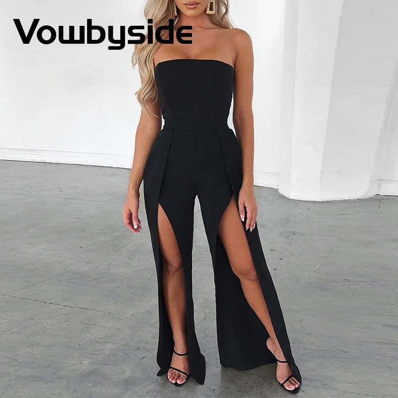Bandeau Sexy Slit Leg Sleeveless Jumpsuit Women Strapless Slash Neck Summer Overalls
Bandeau Sexy Slit Leg Sleeveless Jumpsuit Women Strapless Slash Neck Summer Overalls