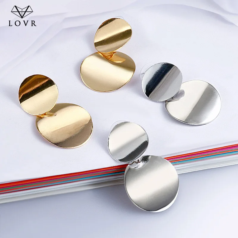 

LOVR New Korean Statement Drop Earrings 2019 for Women Fashion Vintage Geometric Acrylic metal Dangle Hanging Earring Jewelry