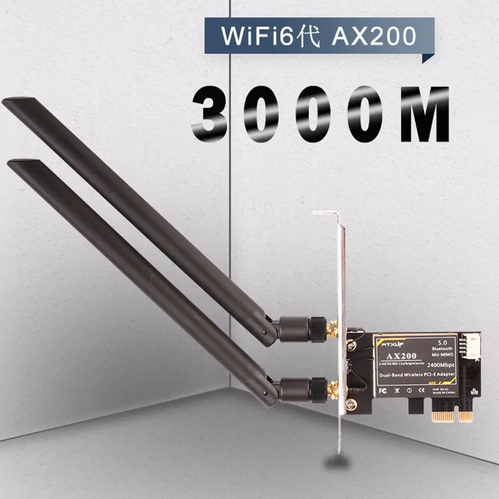 Desktop Built-in PCI-E Wireless Network Card Bluetooth Gigabit Dual 5.0 3000M WiFi6 / For win Chrome Linux AX200 10 Frequen J0P2
Desktop Built-in PCI-E Wireless Network Card Bluetooth Gigabit Dual 5.0 3000M WiFi6 / For win Chrome Linux AX200 10 Frequen J0P2