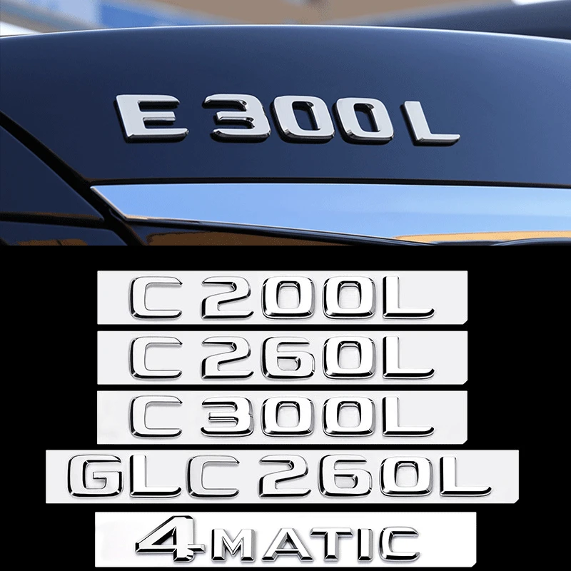 For Mercedes-Benz E300L GLC C260L tail label rear car label letter car sticker modified decorative accessories
For Mercedes-Benz E300L GLC C260L tail label rear car label letter car sticker modified decorative accessories