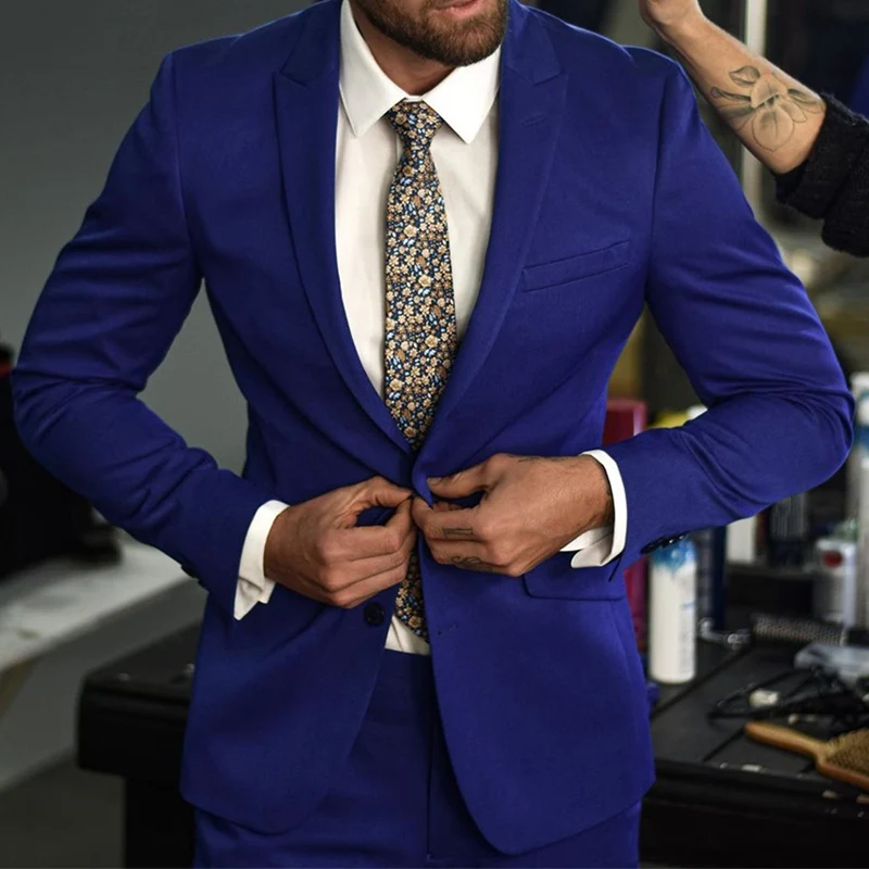 2 Piece Slim Fit Boyfriend Men Suits For Wedding Prom Royal Blue Custom One Button Groom Tuxedos 2023Man Fashion Clothes
2 Piece Slim Fit Boyfriend Men Suits For Wedding Prom Royal Blue Custom One Button Groom Tuxedos 2023Man Fashion Clothes