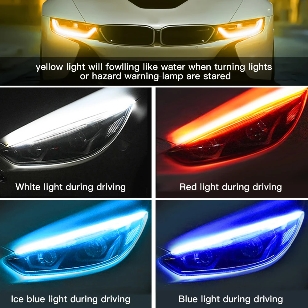 2pcs Car Daytime Running Light Flexible Soft Tube Guide Car Side Turn LED Strip White Red Turn Signal Auto Decorative Light Bar
2pcs Car Daytime Running Light Flexible Soft Tube Guide Car Side Turn LED Strip White Red Turn Signal Auto Decorative Light Bar