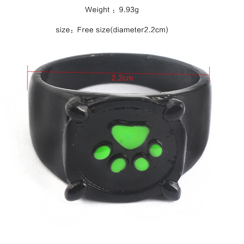 Anime Black Cat Rings Girl Boy Cartoon Green Print Enamel Cat Paw Finger Ring Cosplay Jewelry Party Kids Men Rings Gift
Anime Black Cat Rings Girl Boy Cartoon Green Print Enamel Cat Paw Finger Ring Cosplay Jewelry Party Kids Men Rings Gift