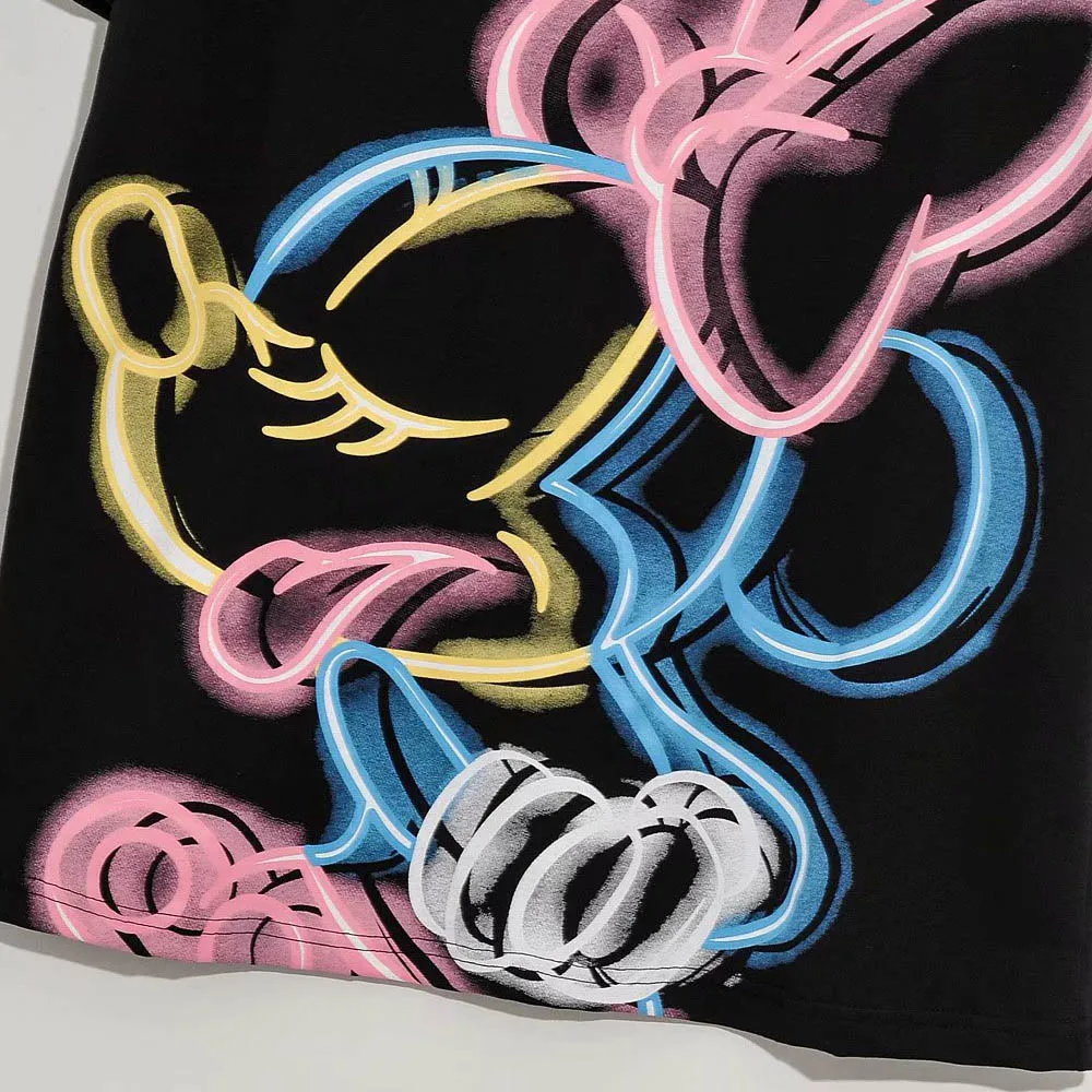 Disney T-Shirt Fashion NEON Graffiti Minnie Mouse Cartoon Print Women T-Shirt O-Neck Short Sleeve Cotton Tee Tops Female Black
Disney T-Shirt Fashion NEON Graffiti Minnie Mouse Cartoon Print Women T-Shirt O-Neck Short Sleeve Cotton Tee Tops Female Black