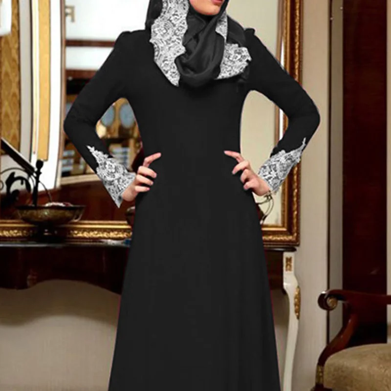 Abaya Ramadan Fashion Robe Lace Long Sleeve Round Neck Dress Muslim Mosque Women Long Skirt Islamic Turkish Dating Dress
Abaya Ramadan Fashion Robe Lace Long Sleeve Round Neck Dress Muslim Mosque Women Long Skirt Islamic Turkish Dating Dress