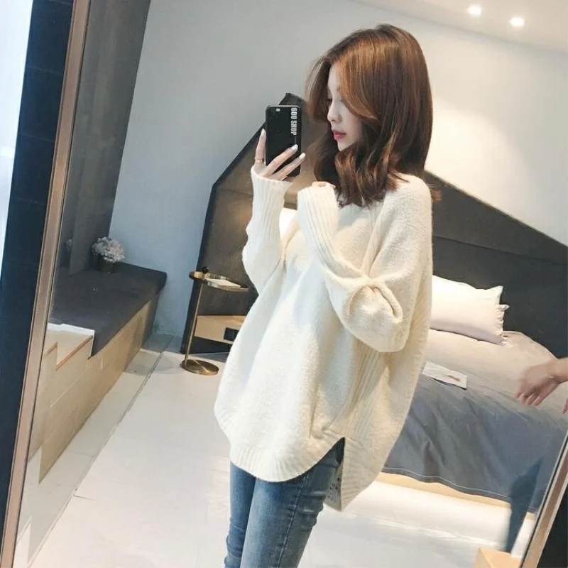 Women's 2021 new autumn sweater loose bottomed fashion women's middle and long top
Women's 2021 new autumn sweater loose bottomed fashion women's middle and long top
