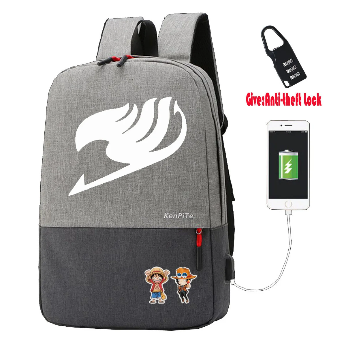 Japan anime Fairy tail backpack Anti-theft USB Charging Laptop Canvas Rucksack Travel Bagpack student book bag School Bags
Japan anime Fairy tail backpack Anti-theft USB Charging Laptop Canvas Rucksack Travel Bagpack student book bag School Bags