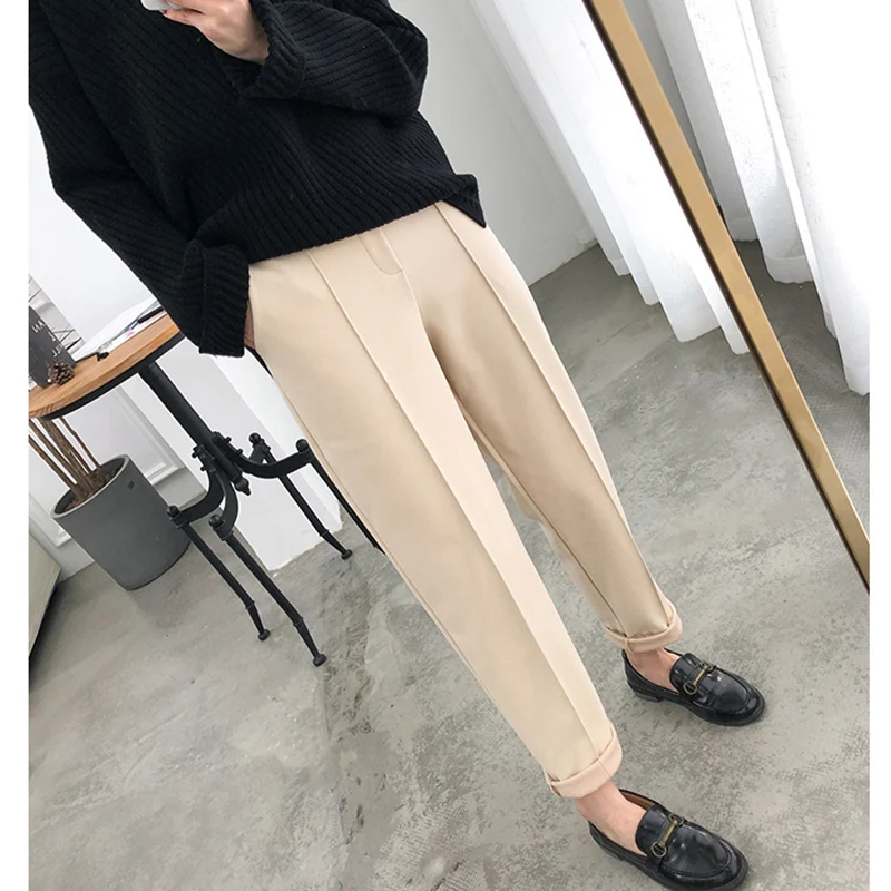 Women Suit Pants New Winter Warm Thicken Casual Pocket Korea Elastic Waist Plus Size Office Lady Long Trousers
Women Suit Pants New Winter Warm Thicken Casual Pocket Korea Elastic Waist Plus Size Office Lady Long Trousers