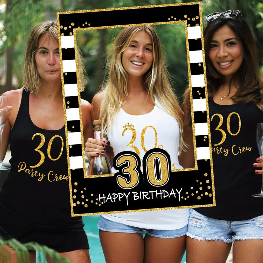 PATIMATE 30th 40th 50th Photobooth Props Happy Birthday Photo Booth Frame Birthday Party Decor Adult Anniversary Party Supplies
PATIMATE 30th 40th 50th Photobooth Props Happy Birthday Photo Booth Frame Birthday Party Decor Adult Anniversary Party Supplies