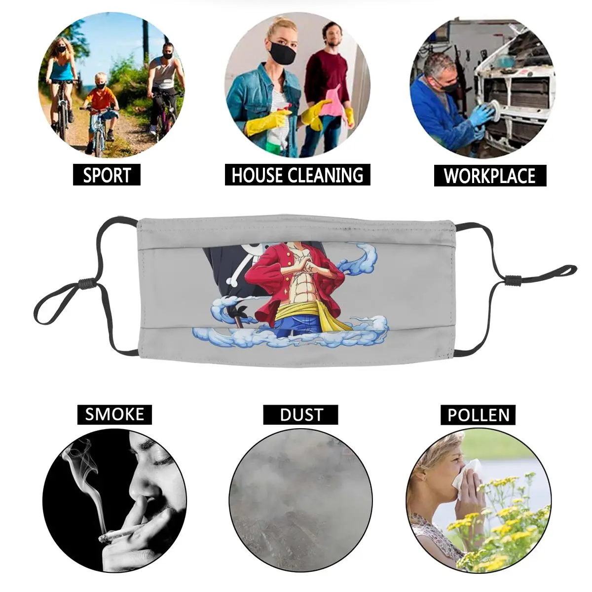 Monkey D Luffy Reusable Mouth Face Mask One Piece Pirates Anti Haze Dustproof Mask Protection Mask Respirator Mouth Muffle 
Monkey D Luffy Reusable Mouth Face Mask One Piece Pirates Anti Haze Dustproof Mask Protection Mask Respirator Mouth Muffle