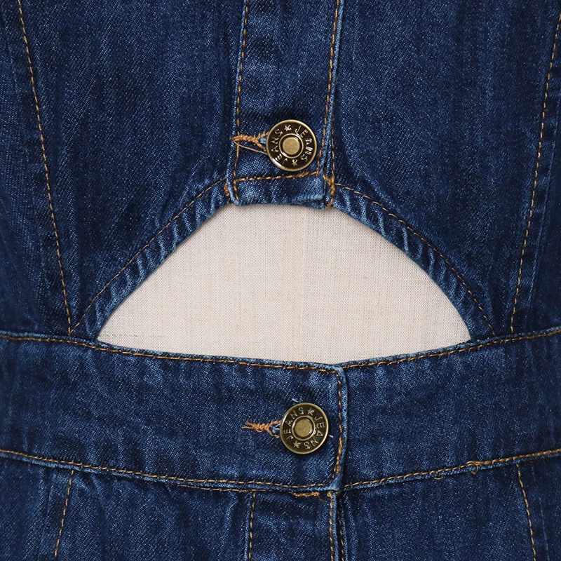 Casual Solid Denim Dress For Women Lapel Sleeveless High Waist Hollow Out Mini Dresses Female Summer 2021 Stylish
Casual Solid Denim Dress For Women Lapel Sleeveless High Waist Hollow Out Mini Dresses Female Summer 2021 Stylish
