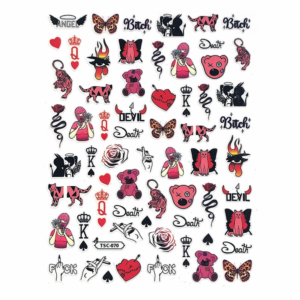 TSC-070 Butterfly bear tiger poker DIY 3D Back glue Nail decal Nail sticker Nail decoration Nail art Nail tool Nail ornament
TSC-070 Butterfly bear tiger poker DIY 3D Back glue Nail decal Nail sticker Nail decoration Nail art Nail tool Nail ornament