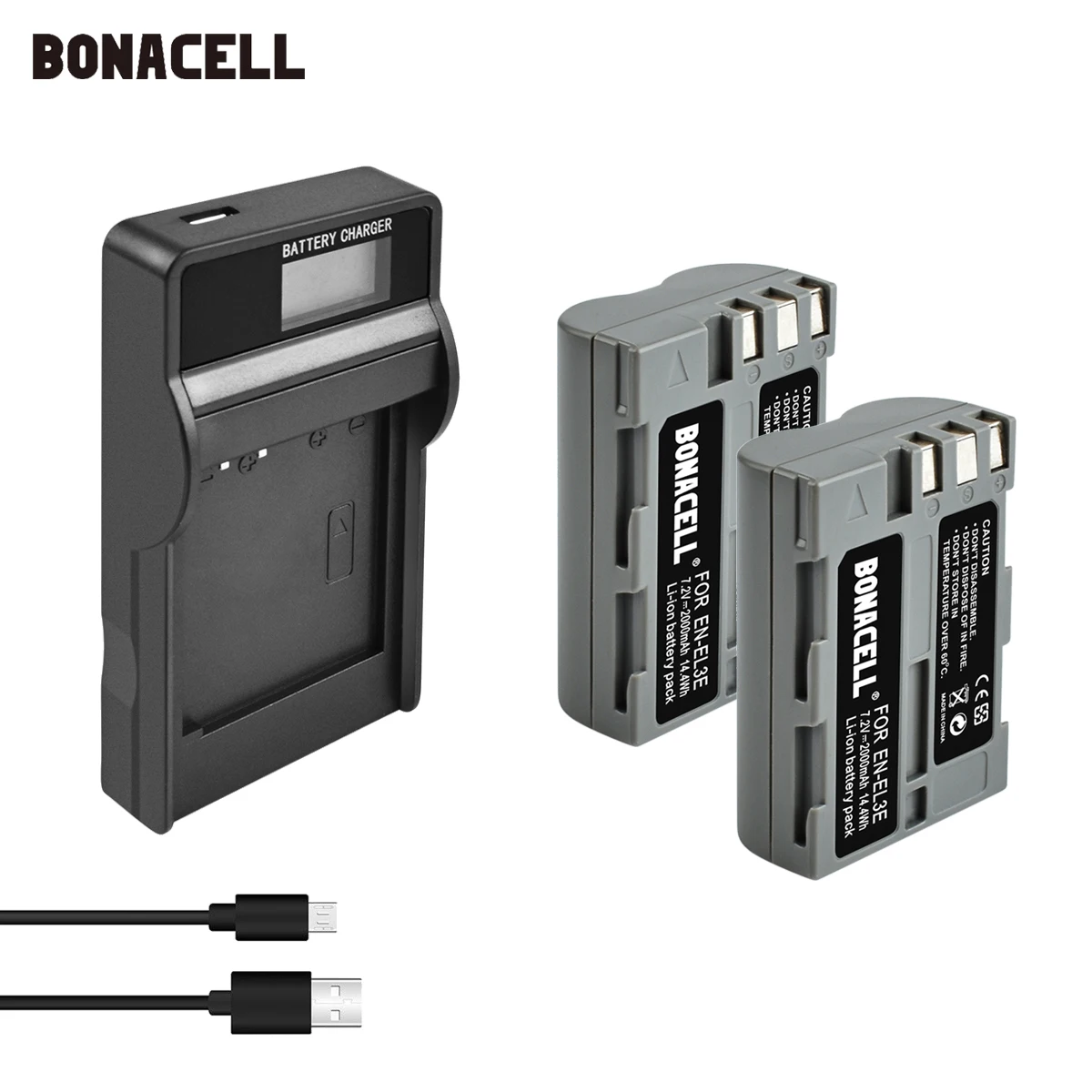 Bonacell 2000mAh EN-EL3E Battery and LED Charger for Nikon D50 D70 D70s D80 D90 D100 D200 D300 D300S D700 Digital SLR Cameras L5
Bonacell 2000mAh EN-EL3E Battery and LED Charger for Nikon D50 D70 D70s D80 D90 D100 D200 D300 D300S D700 Digital SLR Cameras L5