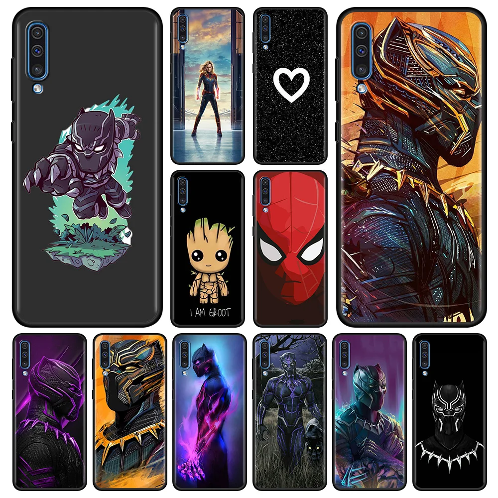 Черный чехол с изображением пантеры из комиксов Marvel для Samsung A50 A70 A10 A30 A40 A20e A90 A10e M31