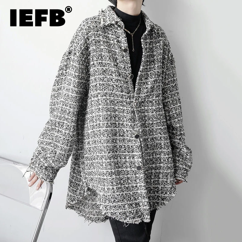 Мужская одежда IEFB модная клетчатая куртка в Корейском стиле Новинка осени 2022