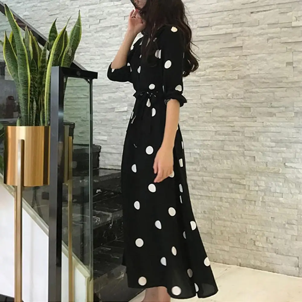 Women Fashion Bandage V-Neck Mid calf Length Short Sleeve Wave Point Dress 2019 #4U15
Women Fashion Bandage V-Neck Mid calf Length Short Sleeve Wave Point Dress 2019 #4U15