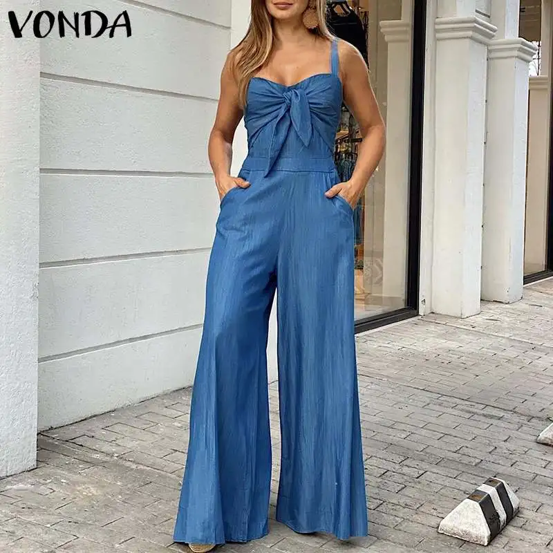 Women Demin Jumpsuits Female Casual Solid Color Wide Leg Pants Long Trousers Oversized Palazzo Pants 2021 VONDA Pantalon Femme
Women Demin Jumpsuits Female Casual Solid Color Wide Leg Pants Long Trousers Oversized Palazzo Pants 2021 VONDA Pantalon Femme