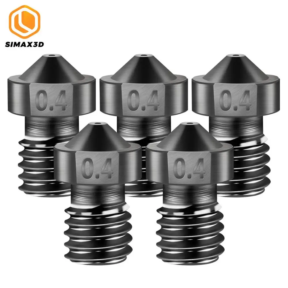 

SIMAX3D 3D Printer Part E3D Hardened Steel Nozzle for V6 Hotend Kit Bowden J-Head Extruder 1.75MM Filament 0.4MM V5 V6 Nozzles