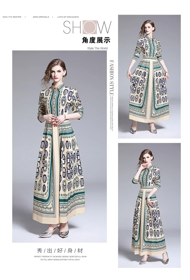 Euro-American England Style Design Print Maxi Dress Women Party Elegant Office Lady Gothic Tunic Slim Long Sleeve Shirt Dress
Euro-American England Style Design Print Maxi Dress Women Party Elegant Office Lady Gothic Tunic Slim Long Sleeve Shirt Dress