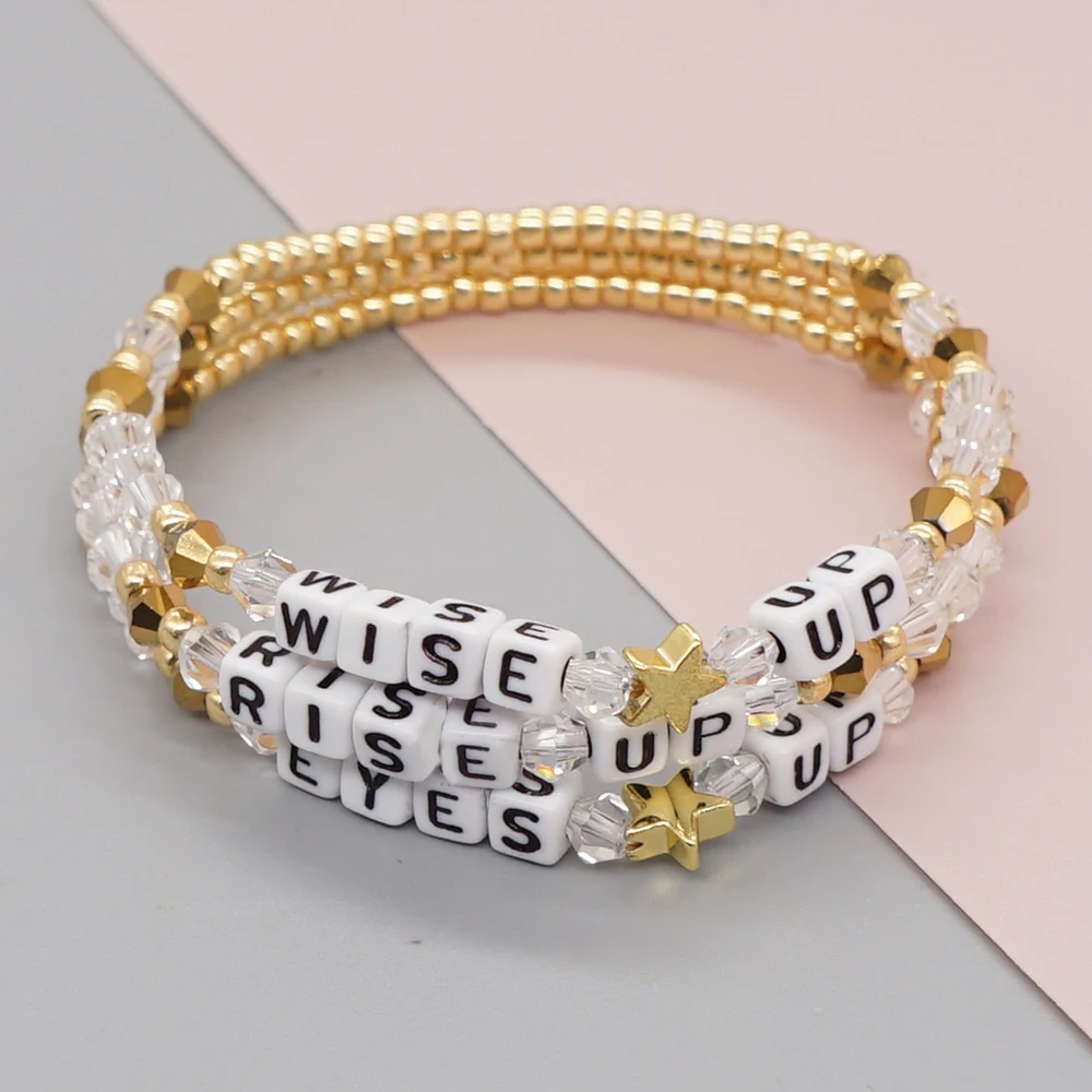 Go2Boho Gold Color Star Charm Beaded Letter Bracelet Crystal Bracelets Jewelry For Women Gift Fashion Pulseras Party Jewellery
Go2Boho Gold Color Star Charm Beaded Letter Bracelet Crystal Bracelets Jewelry For Women Gift Fashion Pulseras Party Jewellery