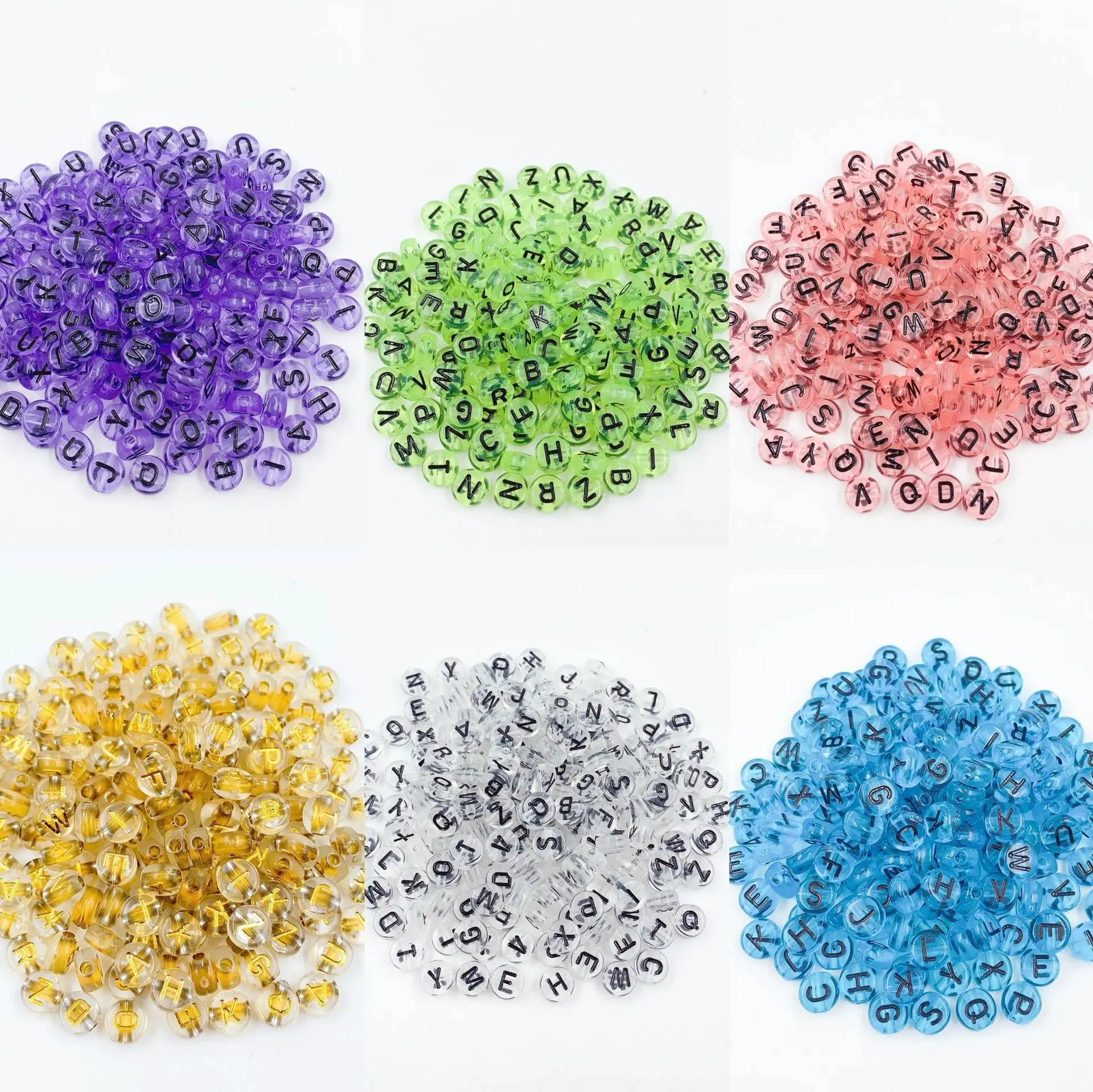 100pcs/pack of Acrylic Colorful English Letters Transparent Candy Color Oblate Perforated Loose Beads Diy Beaded Material
100pcs/pack of Acrylic Colorful English Letters Transparent Candy Color Oblate Perforated Loose Beads Diy Beaded Material