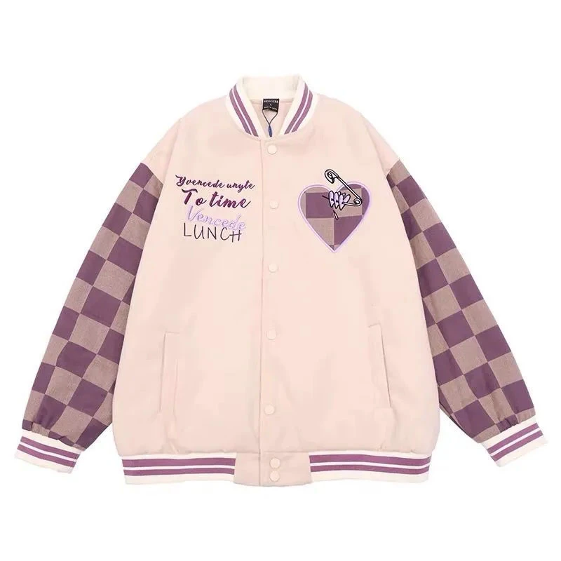 Oversized Checkerboard Bomber Varsity Jacket Women Harajuku Hip Hop Embroidery Baseball Jackets Streetwear Unisex College Coats
Oversized Checkerboard Bomber Varsity Jacket Women Harajuku Hip Hop Embroidery Baseball Jackets Streetwear Unisex College Coats