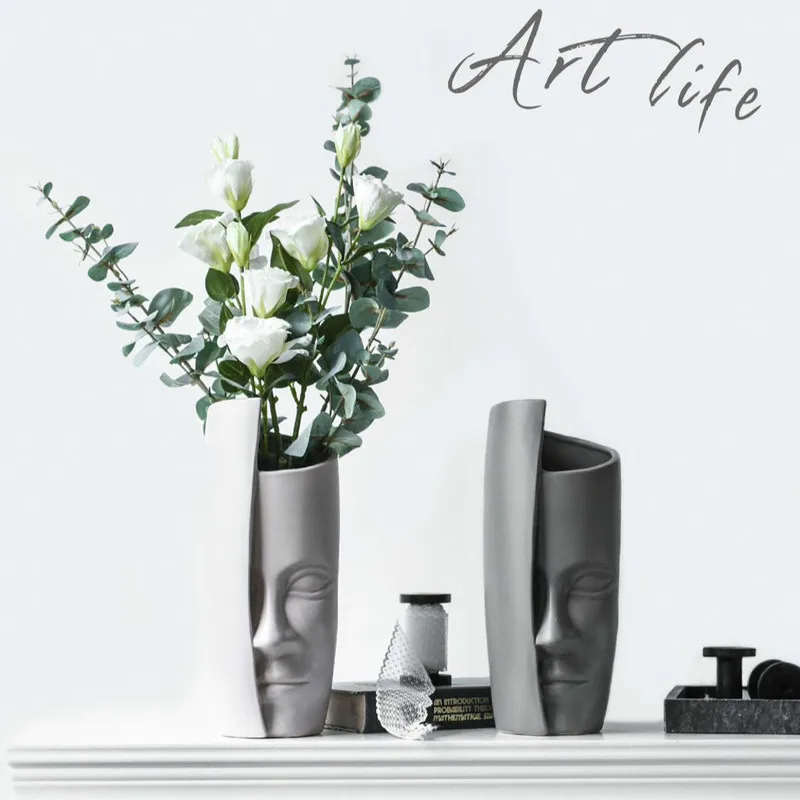Nordic Creative Human Face Ceramic Vase Figurines Decor Home Furnishing Decoration Crafts Cafe Office Desktop Statue Ornaments
Nordic Creative Human Face Ceramic Vase Figurines Decor Home Furnishing Decoration Crafts Cafe Office Desktop Statue Ornaments