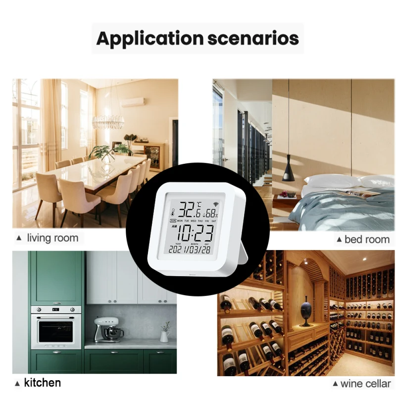 Tuya WiFi Smart Temperature Humidity Sensor With LCD Display Smart Life APP Remote Control Support Alexa Google Assistant
Tuya WiFi Smart Temperature Humidity Sensor With LCD Display Smart Life APP Remote Control Support Alexa Google Assistant