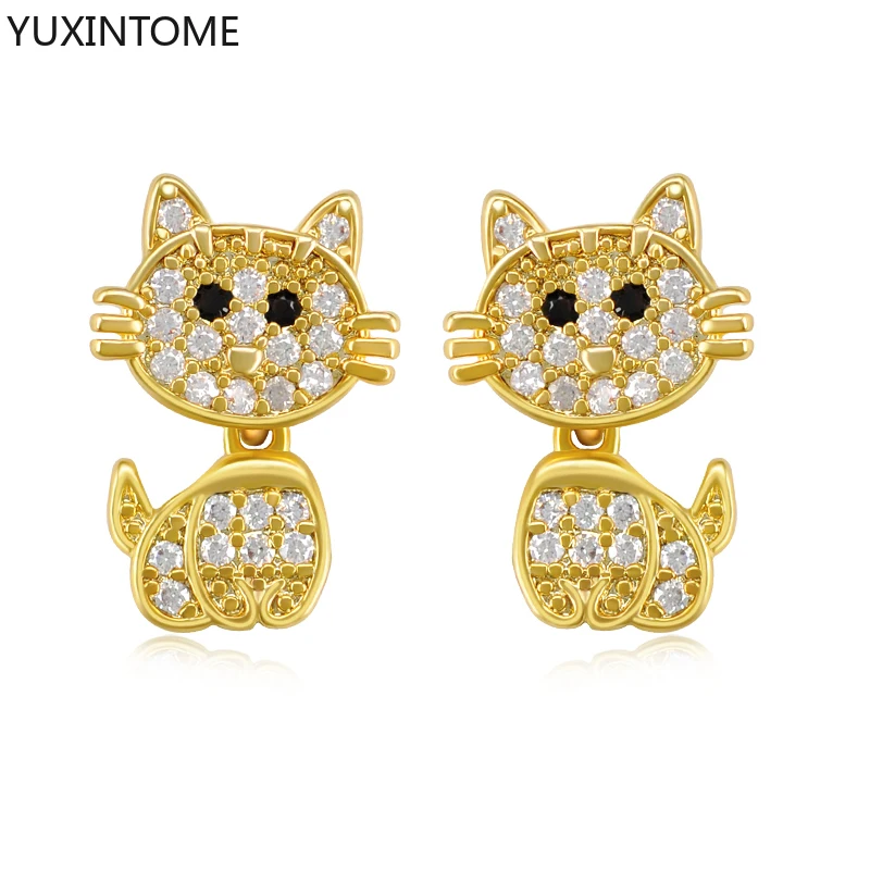 925 Sterling Silver Ear Needle Crystal Cat Stud Earrings Cute Animal Earrings for Women Delicate Simple Korean Jewelry Gift
925 Sterling Silver Ear Needle Crystal Cat Stud Earrings Cute Animal Earrings for Women Delicate Simple Korean Jewelry Gift