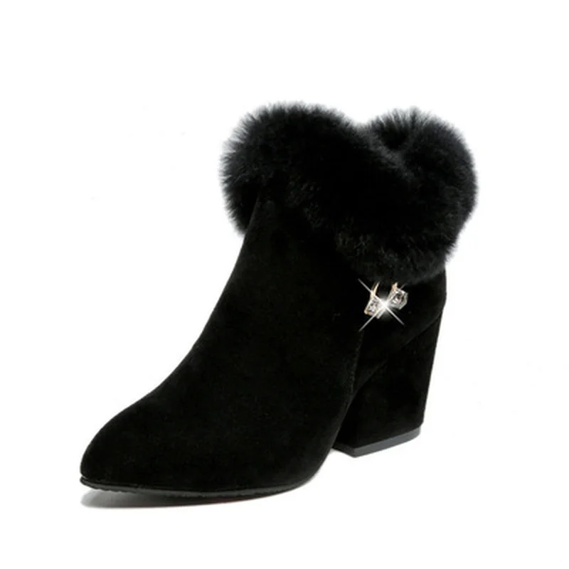 Fashion boots women fur Winter warm Pointed Ankle Boots Sexy Decoration Zipper women boots comfortable female shoes boots
Fashion boots women fur Winter warm Pointed Ankle Boots Sexy Decoration Zipper women boots comfortable female shoes boots