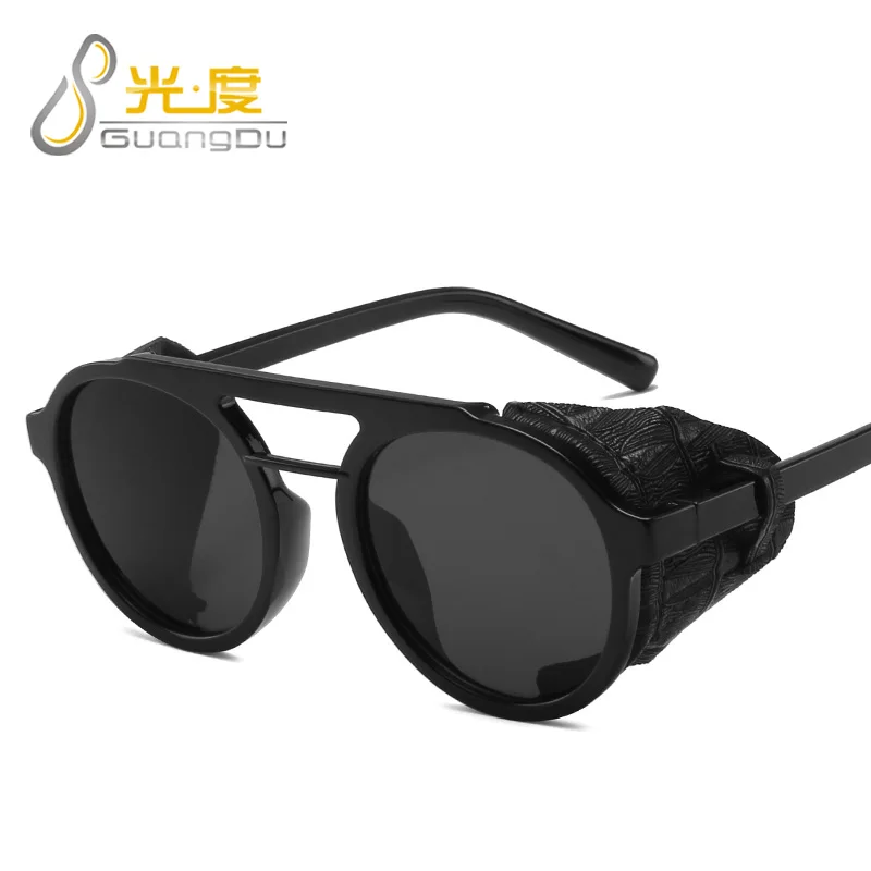 Солнцезащитные очки унисекс в круглой оправе из искусственной кожи uv400 |