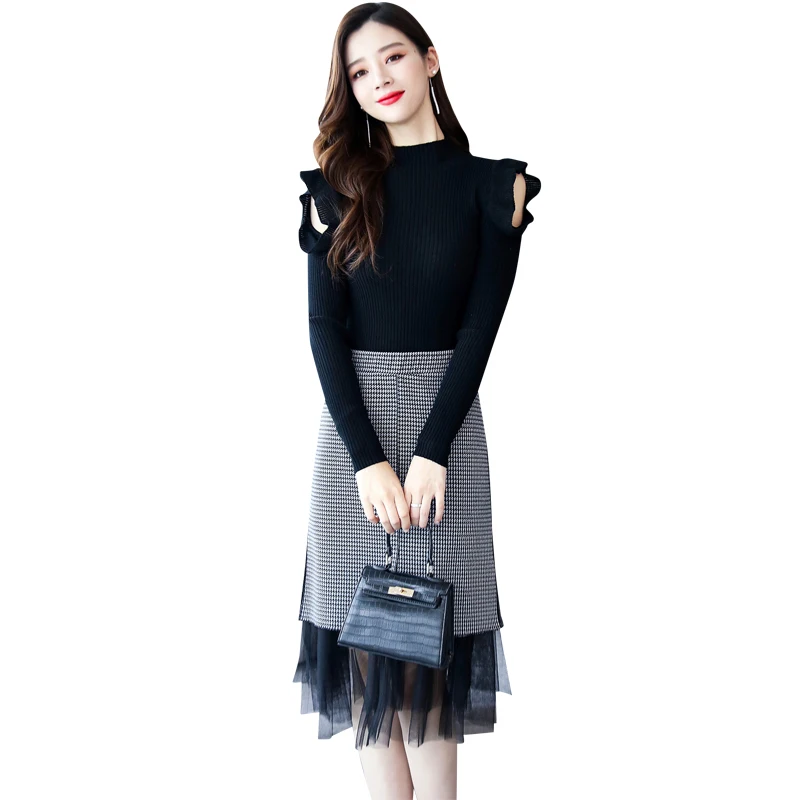 Two-Piece Clothing Set Women New Winter Fashion Long Sleeve Knit Sweater & Plaid Skirt Outfit Vestido Vogue Clothes Party Sets
Two-Piece Clothing Set Women New Winter Fashion Long Sleeve Knit Sweater & Plaid Skirt Outfit Vestido Vogue Clothes Party Sets