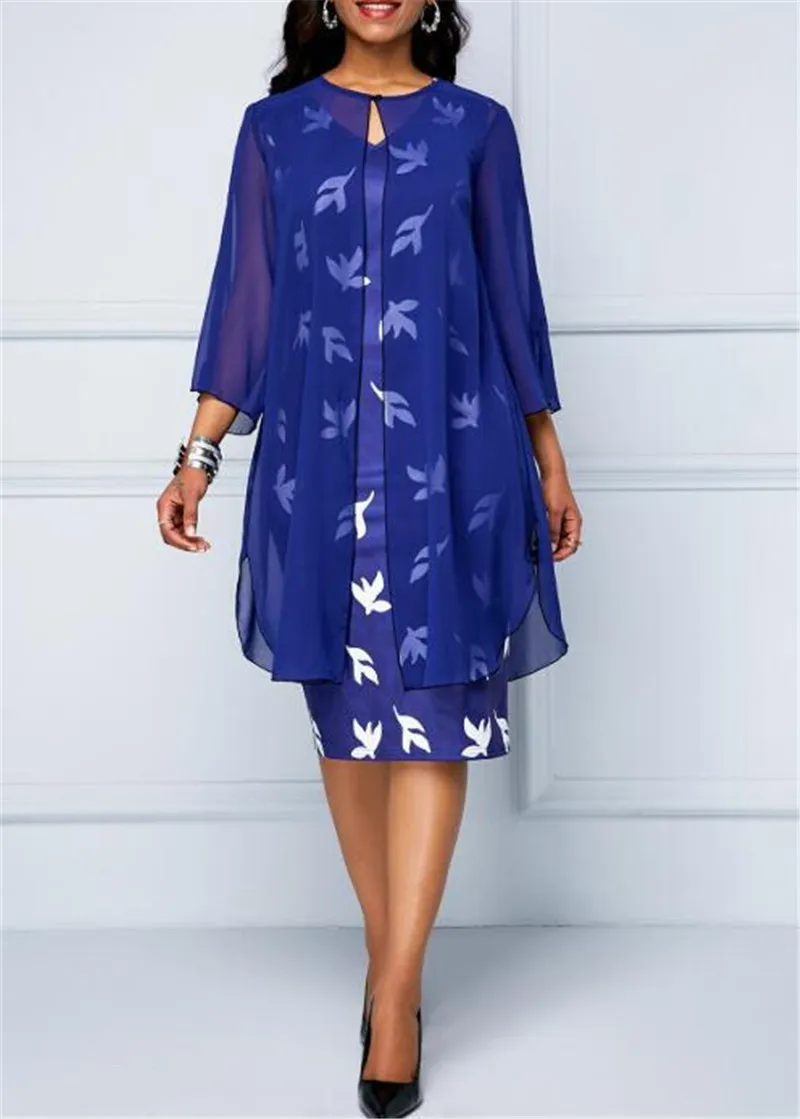 Summer Autumn Dress Women 2019 Casual Plus Size Slim Print Chiffon Bodycon Dress Cloak Set Elegant Sexy V Neck Party Dresses 5XL
Summer Autumn Dress Women 2019 Casual Plus Size Slim Print Chiffon Bodycon Dress Cloak Set Elegant Sexy V Neck Party Dresses 5XL