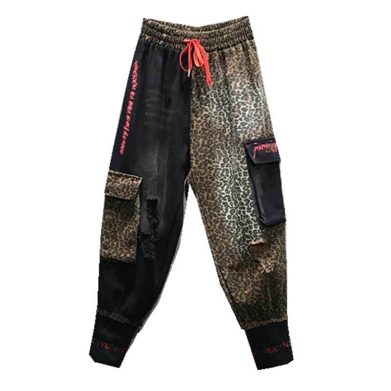Jeans Women Fashion 2021 Spring Autumn New High Waist Loose Stitching Personality Leopard Harlan Pants Trousers Female Clothing 
Jeans Women Fashion 2021 Spring Autumn New High Waist Loose Stitching Personality Leopard Harlan Pants Trousers Female Clothing