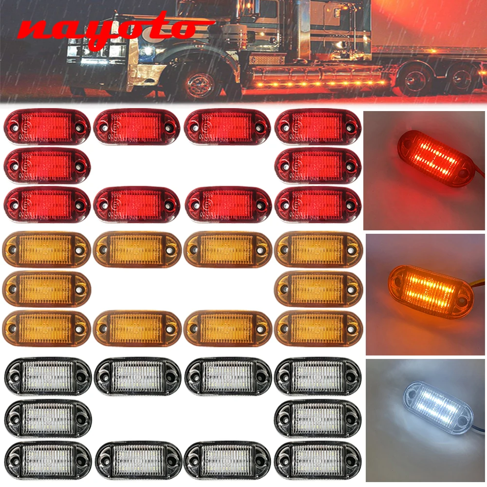 10PCS 6 Led 12V 24V Diode Oval Clearance Side Marker Light Warning Tail Lamp Trailer Car Truck Lorry Caravan Accessories
10PCS 6 Led 12V 24V Diode Oval Clearance Side Marker Light Warning Tail Lamp Trailer Car Truck Lorry Caravan Accessories